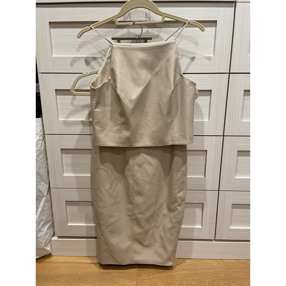 Faux leather top and skirt set